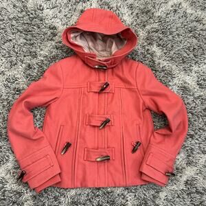 Anthropologie Elevenses Toggle Button Hooded Wool Jacket Pea Coat 0 XS